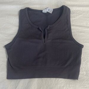 90 Degree By Reflex Charcoal Ribbed  Crop Tank